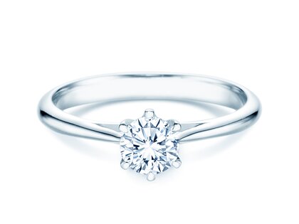 Bague de fiançailles Heaven 6 dans platine 950/- avec diamant 0,40ct G/SI