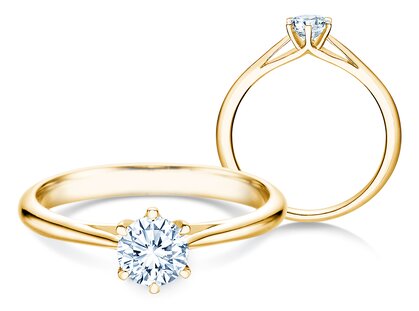 Bague de fiançailles Heaven 6 dans 18K or jaune avec diamant 0,40ct G/SI