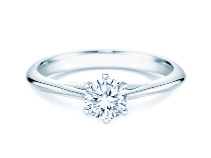Bague de fiançailles Heaven 6 dans 14K or blanc avec diamant 0,50ct H/SI