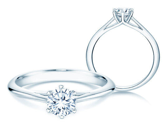 Bague de fiançailles Heaven 6 dans 14K or blanc avec diamant 0,50ct H/SI