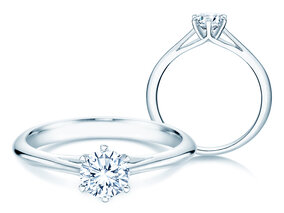 Bague de fiançailles Heaven 6 dans platine 950/- avec diamant 0,50ct G/SI