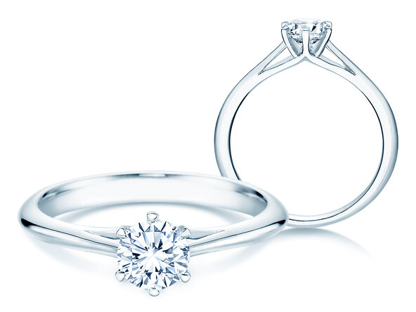 Bague de fiançailles Heaven 6 dans 14K or blanc avec diamant 0,50ct H/SI