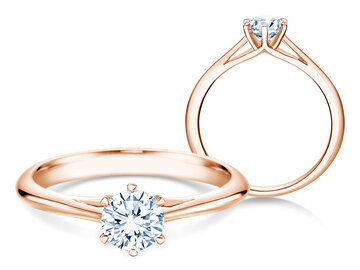 Bague de fiançailles Heaven 6 en 9K or blanc avec diamant 0,50ct H/SI