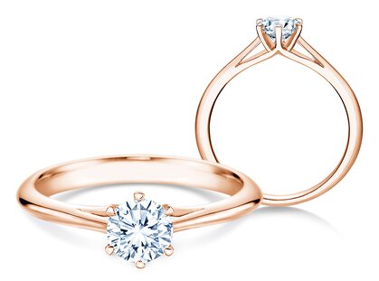 Bague de fiançailles Heaven 6 dans 14K or rose avec diamant 0,50ct G/SI