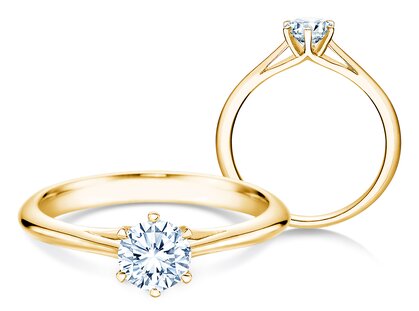Bague de fiançailles Heaven 6 dans 14K or jaune avec diamant 0,50ct G/SI