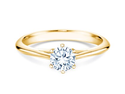 Bague de fiançailles Heaven 6 en 9K or jaune avec diamant 0,50ct H/SI