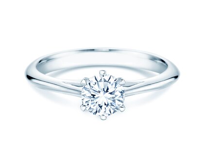 Bague de fiançailles Heaven 6 en 9K or blanc avec diamant 0,60ct H/SI