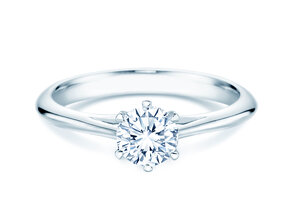 Bague de fiançailles Heaven 6 en 9K or blanc avec diamant 0,60ct H/SI