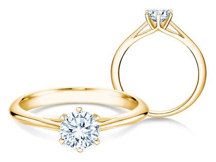 Bague de fiançailles Heaven 6 en 14K or jaune avec diamant 0,60ct G/SI