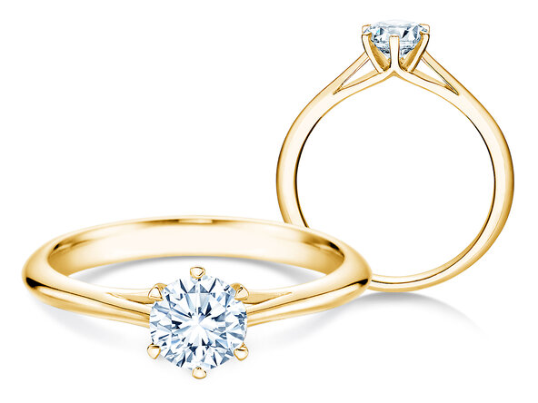 Bague de fiançailles Heaven 6 en 14K or jaune avec diamant 0,60ct G/SI
