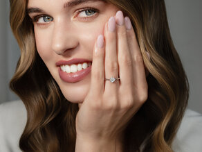 Bague de fiançailles Heaven 6 en 9K or blanc avec diamant 0,75ct G/SI