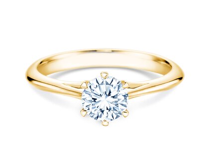 Bague de fiançailles Heaven 6 en 9K or jaune avec diamant 0,75ct G/SI