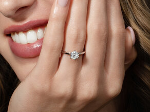 Bague de fiançailles Heaven 6 en 9K or jaune avec diamant 1,00ct H/SI