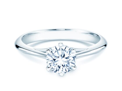 Bague de fiançailles Heaven 6 en 14K or blanc avec diamant 1,25ct H/SI