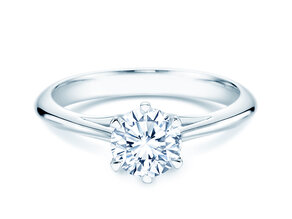 Bague de fiançailles Heaven 6 en 14K or blanc avec diamant 1,25ct H/SI