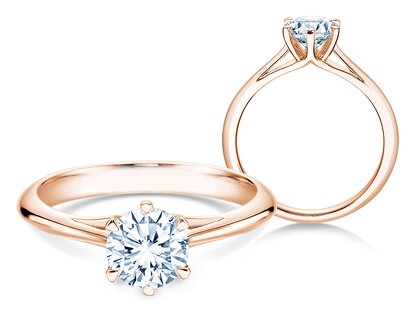 Bague de fiançailles Heaven 6 dans 14K or rose avec diamant 1,00ct G/SI