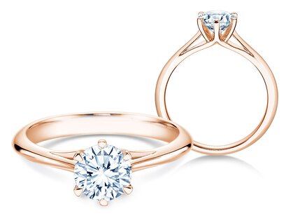Bague de fiançailles Heaven 6 dans 14K or rose avec diamant 1,00ct G/SI