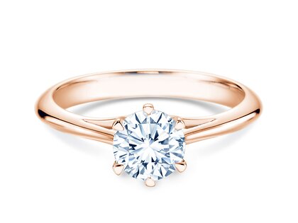 Bague de fiançailles Heaven 6 dans 14K or rose avec diamant 1,00ct G/SI