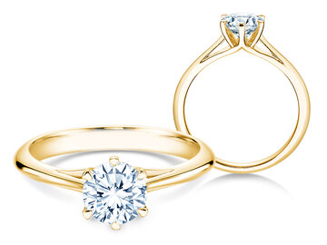 Bague de fiançailles Heaven 6 en 9K or blanc avec diamant 1,00ct H/SI