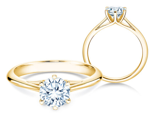 Bague de fiançailles Heaven 6 en 9K or blanc avec diamant 1,00ct H/SI
