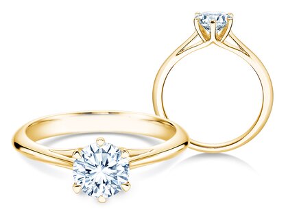 Bague de fiançailles Heaven 6 en 9K or jaune avec diamant 2,50ct G/SI