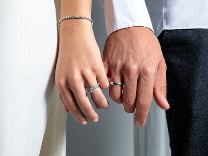 Bague de fiançailles Heaven 6 en 9K or blanc avec diamant 0,75ct G/SI
