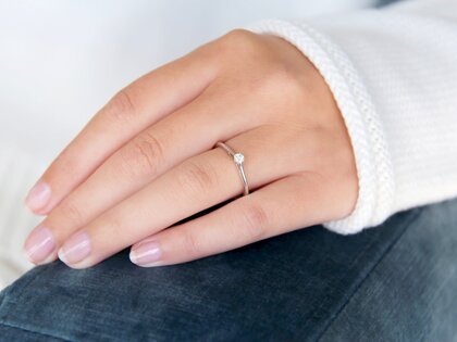 Bague de fiançailles Heaven 6 dans 14K or jaune avec diamant 0,10ct H/SI