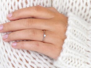 Bague de fiançailles Heaven 6 dans 14K or jaune avec diamant 0,10ct H/SI
