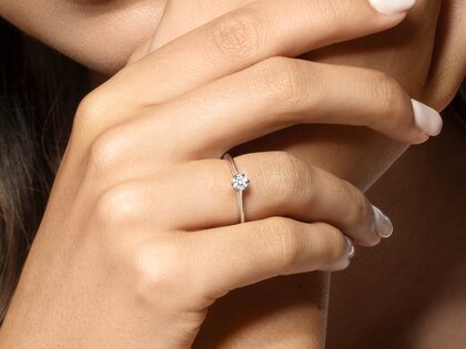 Bague de fiançailles Heaven 6 dans 14K or jaune avec diamant 0,25ct G/SI