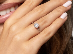 Bague de fiançailles Heaven 6 en 9K or blanc avec diamant 0,75ct G/SI