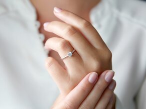 Bague de fiançailles Heaven 6 dans platine 950/- avec diamant 0,40ct G/SI