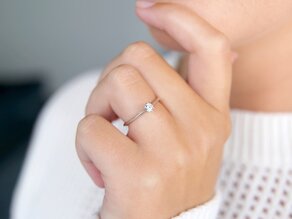 Bague de fiançailles Heaven 6 en 9K or blanc avec diamant 0,25ct H/SI