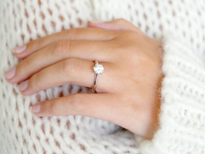 Bague de fiançailles Heaven 6 en 14K or blanc avec diamant 1,25ct H/SI