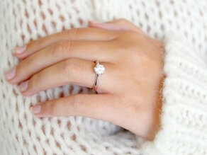 Bague de fiançailles Heaven 6 en 14K or blanc avec diamant 1,25ct H/SI
