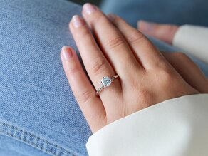 Bague de fiançailles Heaven 6 en 14K or blanc avec diamant 1,25ct H/SI