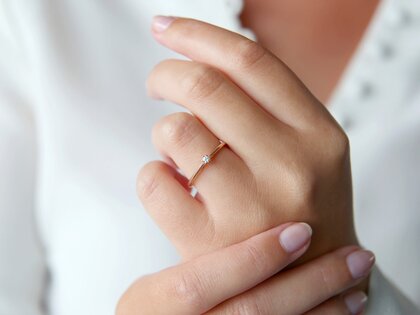 Bague de fiançailles Heaven 6 dans 18K or rose avec diamant 0,05ct H/SI