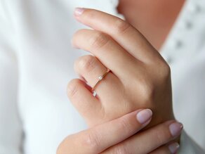 Bague de fiançailles Heaven 6 dans 18K or rose avec diamant 0,05ct H/SI