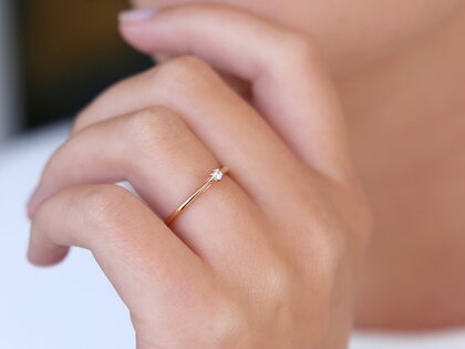 Bague de fiançailles Heaven 6 dans 18K or rose avec diamant 0,05ct H/SI
