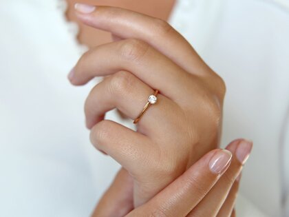 Bague de fiançailles Heaven 6 dans 18K or rose avec diamant 0,25ct G/SI