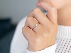 Bague de fiançailles Heaven 6 dans Argent 925/- avec diamant 0,15ct G/SI
