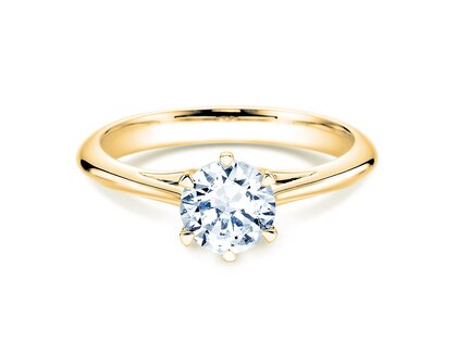 Bague de fiançailles Heaven 6 en 14K or jaune avec diamant de laboratoire 1,00ct E/VS