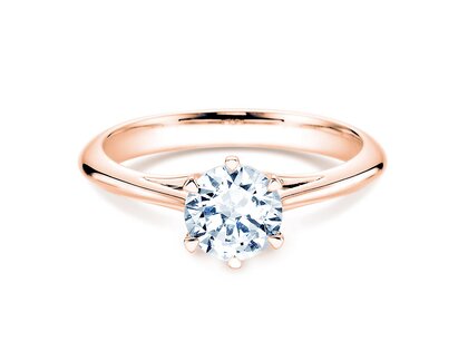 Bague de fiançailles Heaven 6 en 14K or rose avec diamant de laboratoire 1,00ct E/VS