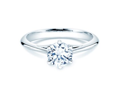 Bague de fiançailles Heaven 6 en 14K or blanc avec diamant de laboratoire 1,00ct E/VS