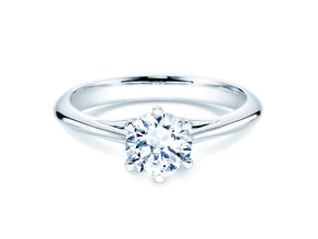 Bague de fiançailles Heaven 6 en 14K or blanc avec diamant de laboratoire 1,00ct E/VS