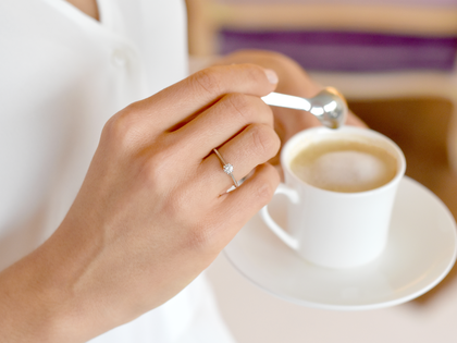 Bague de fiançailles Heaven 6 en 9K or blanc avec diamant de laboratoire 0,25ct