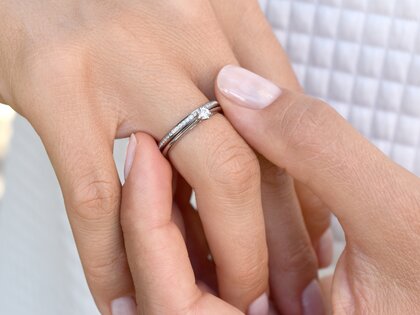 Bague de fiançailles Heaven 6 en 9K or blanc avec diamant 0,25ct H/SI