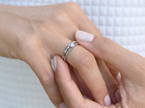 Bague de fiançailles Heaven 6 dans platine 950/- avec diamant 0,40ct G/SI
