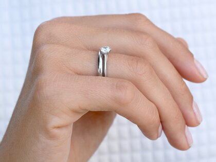 Bague de fiançailles Heaven 6 dans 14K or blanc avec diamant 0,50ct H/SI
