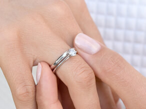 Bague de fiançailles Heaven 6 en 9K or blanc avec diamant 0,60ct H/SI