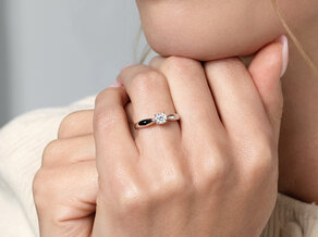 Bague de fiançailles Joy en 14K or blanc avec diamant 0,50ct G/VS